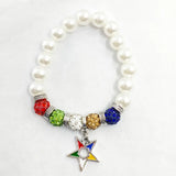 Greek Sorority Pearl Order of The Eastern Star Charm Bracelet