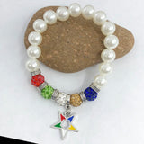 Greek Sorority Pearl Order of The Eastern Star Charm Bracelet