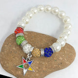 Greek Sorority Pearl Order of The Eastern Star Charm Bracelet