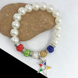 Greek Sorority Pearl Order of The Eastern Star Charm Bracelet