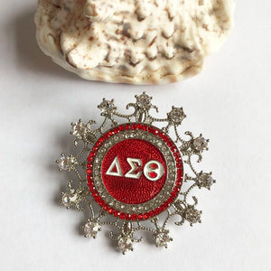 Greek Sorority Metal Letter Stone Brooch Charms Jewelry