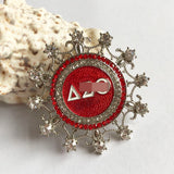 Greek Sorority Metal Letter Stone Brooch Charms Jewelry