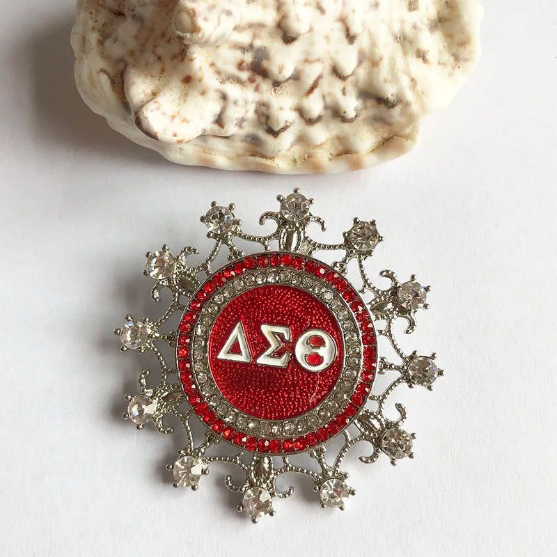 Greek Sorority Metal Letter Stone Brooch Charms Jewelry
