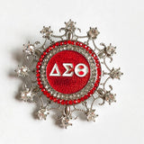 Greek Sorority Metal Letter Stone Brooch Charms Jewelry