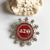 Greek Sorority Metal Letter Stone Brooch Charms Jewelry