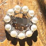 Greek Sorority Letter Logo Pearl Stone Brooch