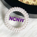 Greek Sorority Letter NCNW Rotundity Pearl Brooch Charms Women Jewellry