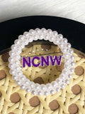 Greek Sorority Letter NCNW Rotundity Pearl Brooch Charms Women Jewellry