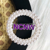 Greek Sorority Letter NCNW Rotundity Pearl Brooch Charms Women Jewellry