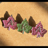 Greek Sorority Letter Maple Leaf Rhinestone Brooch Charms