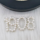 Greek Sorority Letter Pink Green Pearl Brooch Charms Women Jewellry