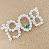 Greek Sorority Letter Pink Green Pearl Brooch Charms Women Jewellry