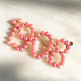 Greek Sorority Letter Pink Green Pearl Brooch Charms Women Jewellry