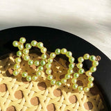 Greek Sorority Letter Pink Green Pearl Brooch Charms Women Jewellry