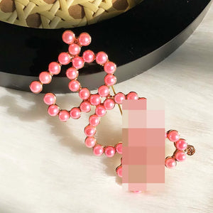 Greek Sorority Letter Pink Green Pearl Brooch Charms Women Jewellry