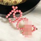 Greek Sorority Letter Pink Green Pearl Brooch Charms Women Jewellry