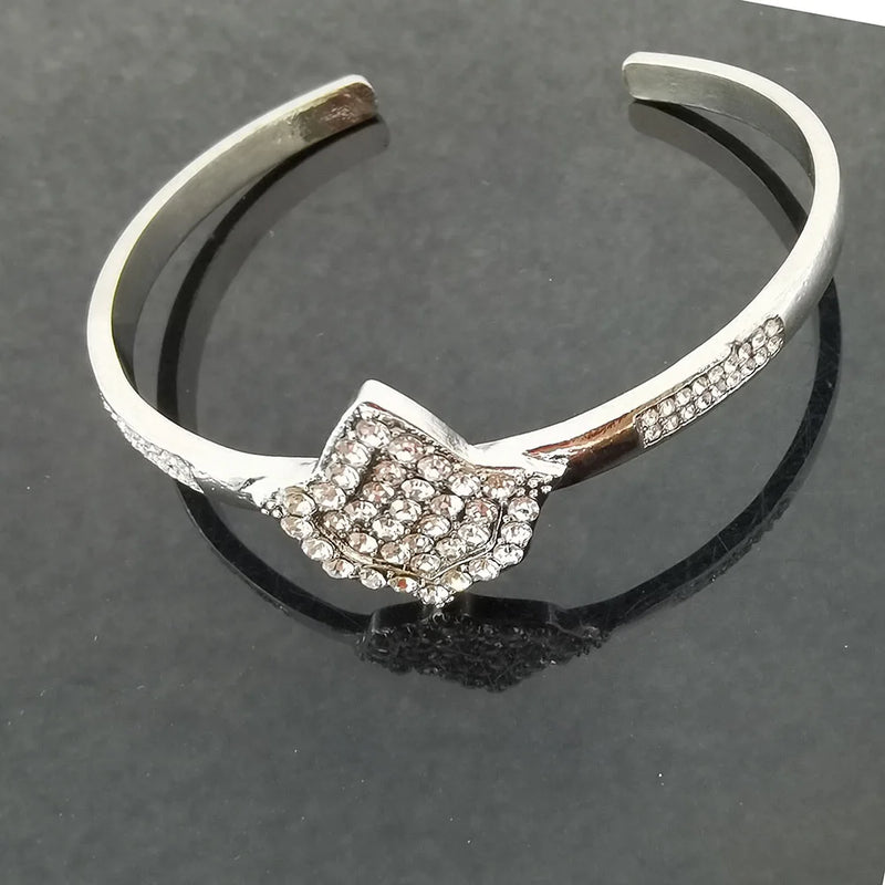 Greek Sorority Maple Leaf Rhinestone Cuff Bracelets