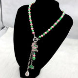 Greek Sorority Pendant Necklace Baroque Bead Jewelry