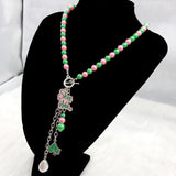 Greek Sorority Pendant Necklace Baroque Bead Jewelry