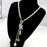 Greek Sorority Pendant Necklace Baroque Bead Jewelry