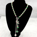 Greek Sorority Pendant Necklace Baroque Bead Jewelry