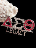 Greek Sorority Rhinestones Brooch Charms Women Jewelry