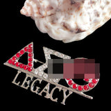Greek Sorority Rhinestones Brooch Charms Women Jewelry