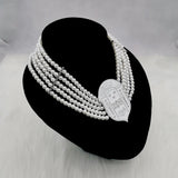 Greek Sorority ZPB 1920 Shield Pearl Necklace Jewelry