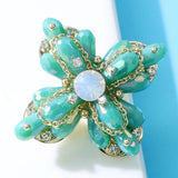 Green Cross Brooch Pin for Women