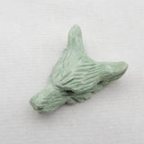 Green Turquoise Wolf Head Pendant Bead 34x25x11mm