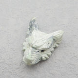 Green Turquoise Carved Wolf Head Pendant Necklace Bead 25x20x10mm