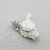 Green Turquoise Carved Wolf Head Pendant Necklace Bead 25x20x10mm