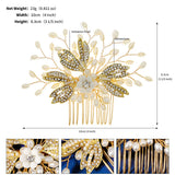 Metal Leaves Hairpins Pearl Headpiece Bride Wedding Hair Style