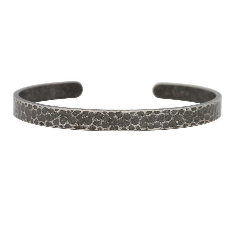 Personalized Hammered Stainless Steel Cuff Bangle - Custom Size Options