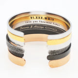 Personalized Hammered Stainless Steel Cuff Bangle - Custom Size Options