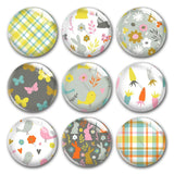 Easter Eggs Spring Flower Bunny Round Glass Cabochons DIY Jewelry Findings