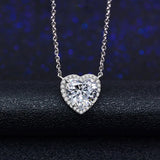 2ct Moissanite Pendant 925 Sterling Silver Wedding Necklace for Women
