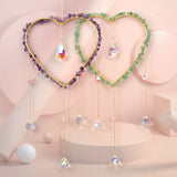 Heart Shaped Amethyst Gravel Sun Catcher Crystal Pendant Ornament