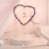 Heart Shaped Amethyst Gravel Sun Catcher Crystal Pendant Ornament