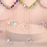Heart Shaped Amethyst Gravel Sun Catcher Crystal Pendant Ornament
