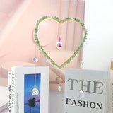 Heart Shaped Amethyst Gravel Sun Catcher Crystal Pendant Ornament