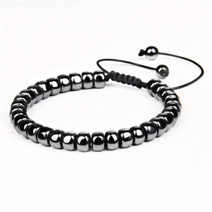 Hematite Braid Bracelet Men Women Health Jewelry Gift