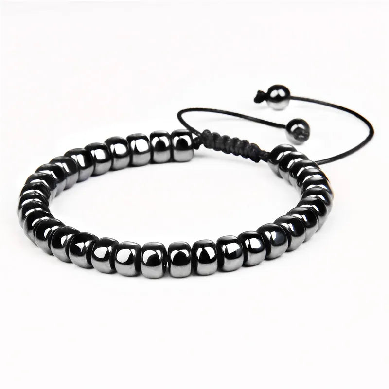 Hematite Braid Bracelet Men Women Health Jewelry Gift