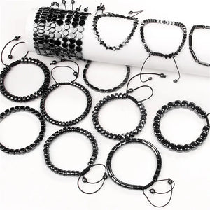 Hematite Braid Bracelet Men Women Health Jewelry Gift