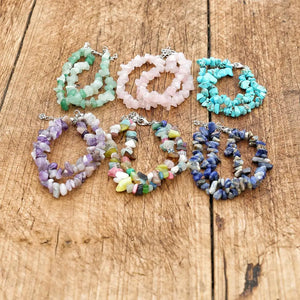 Irregular Chips Natural Stone Bracelet Double Layer Bohemia Bracelet