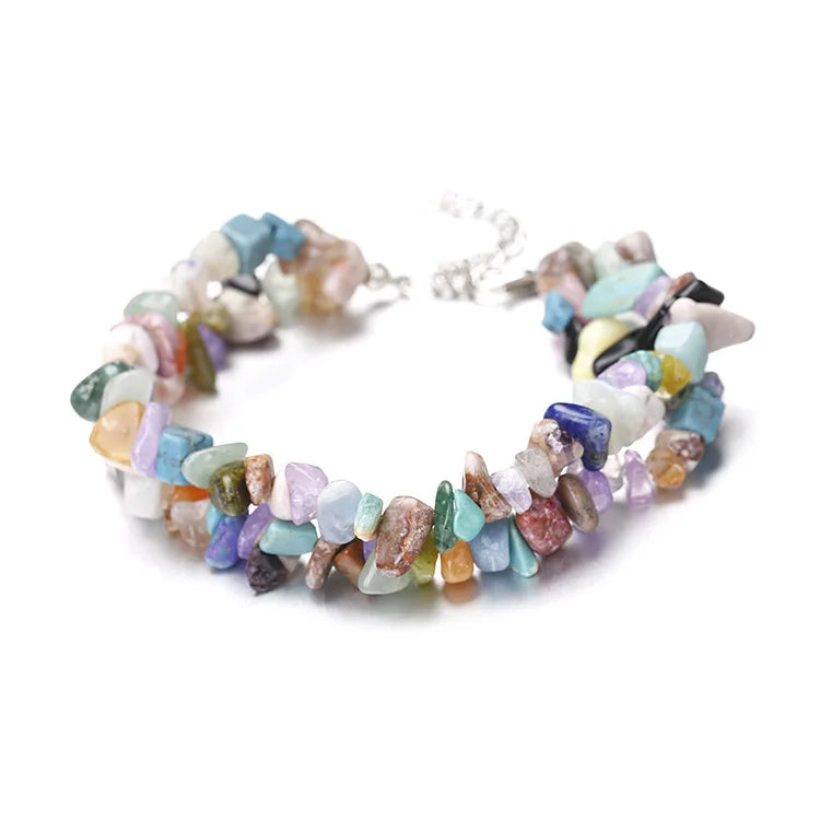 Irregular Chips Natural Stone Bracelet Double Layer Bohemia Bracelet