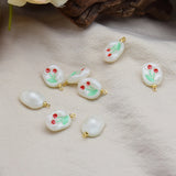 Irregular Geometry Cherry Resin Charms 10pcs For DIY Earrings