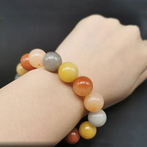 12mm Round Jade Bead Wire Bracelet Gobi Jade