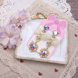 Japanese Style Earrings Sweet Lady Ear Clip Rhinestone Love Heart