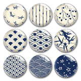 Japanese Wave Pattern Glass Cabochons for DIY Necklace Jewelry Making